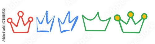 Outline Crown Vector Icons