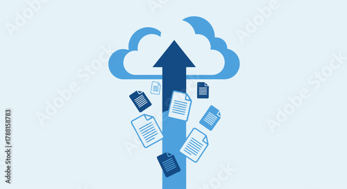 Digital Cloud Storage and Data Transfer Uploading Files to the Cloud for Secure Online Access and Backup