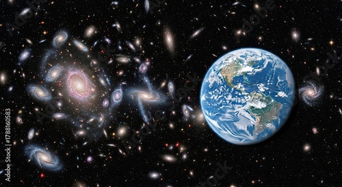 Our Earth Among Countless Galaxies in the Universe