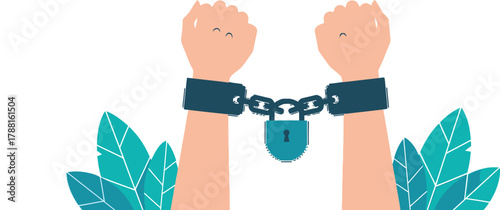 Hands in Chains Aspiring for Freedom, Representing Overcoming Obstacles and Financial Independence with Hope for a Brighter Future, Paper Plane