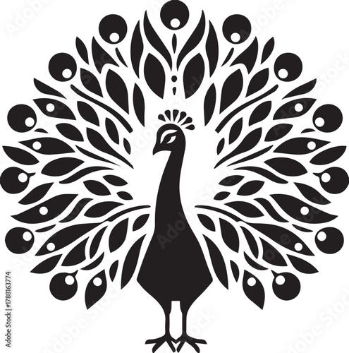 silhouette of peacock vector illustration