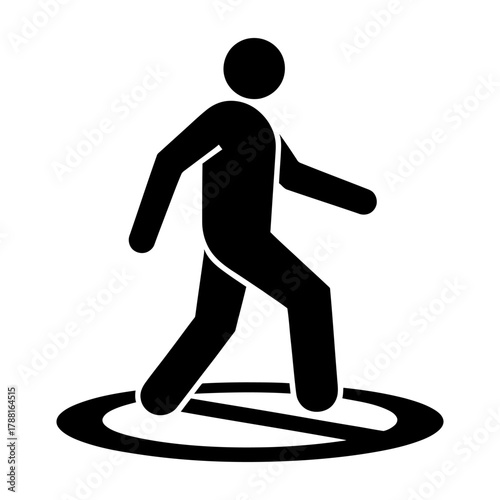 Do not step symbol icon Silhouette vector on white background