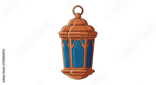 Detailed illustration of a traditional middle eastern style hanging lantern