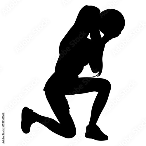 Silhouette of a Woman Basketball Player