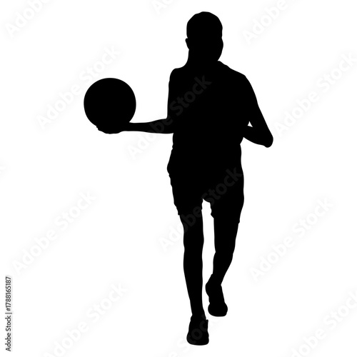 Silhouette of a Woman Basketball Player