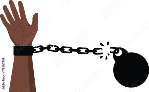 Celebrate freedom and the abolition of slavery with this powerful design, perfect for campaigns, awareness, and educational materials that demand attention