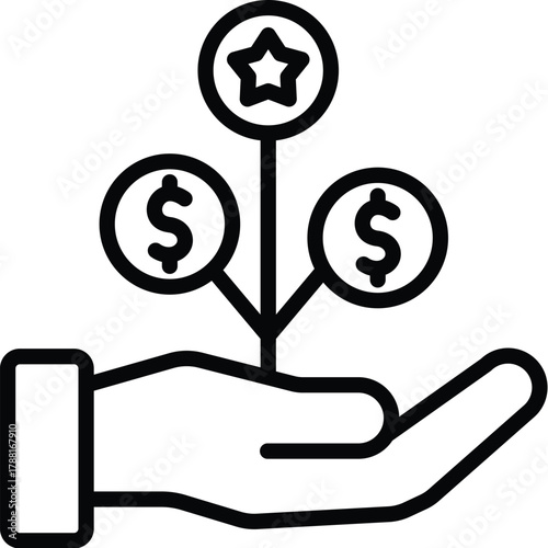 benefit web icon in outline style