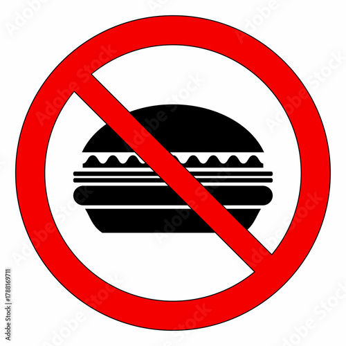Vector No Hamburger No Eat Sign