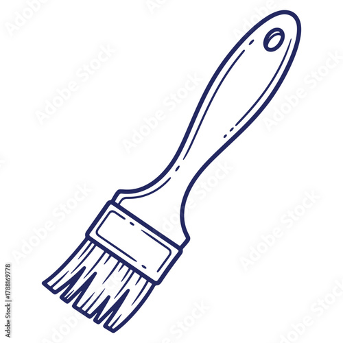 Paintbrush Illustration with Simple Outlines for Creative Projects and Artistic Designs and Hand Drawn Appearance