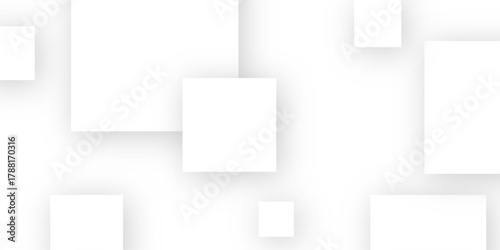 Abstract white geometric overlapping square shape background shadows style. Presentation slide template Vector design Object web design modern poster, banner background Vector illustration.	
