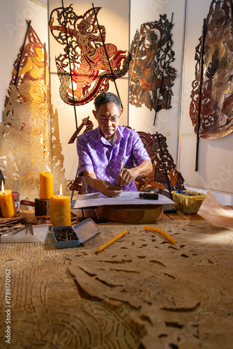 Wallpaper Mural Craftsmen create traditional Thai Khon puppets. Torontodigital.ca