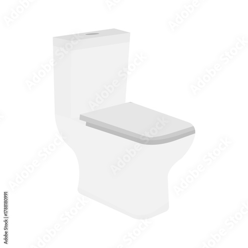 Vector of sitting toilet or western toilet in color white