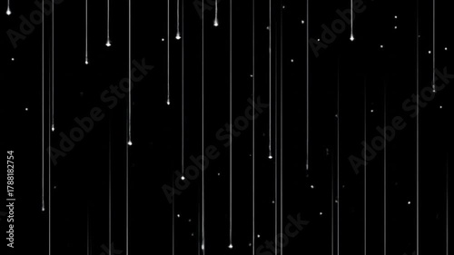 A grainy, black background with white lines and specks creates a stylized visual effect
