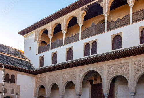 Court of Myrtles in Nasrid palace of Alhambra, Granada, Spain