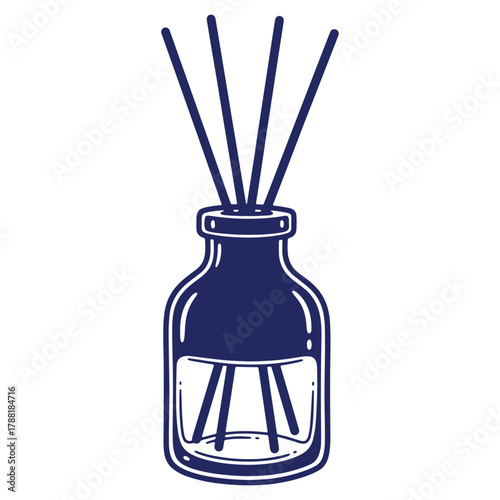 Aromatic reed diffuser in a bottle providing a refreshing scent and creating a calming atmosphere for home or office environments