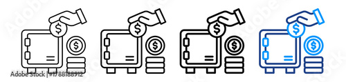 Cash Reserve Icon Different Style Outline Collection Set.