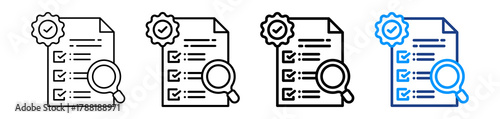 Quality Control Icon Different Style Outline Collection Set.