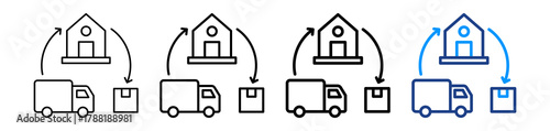Supply Chain Icon Different Style Outline Collection Set.