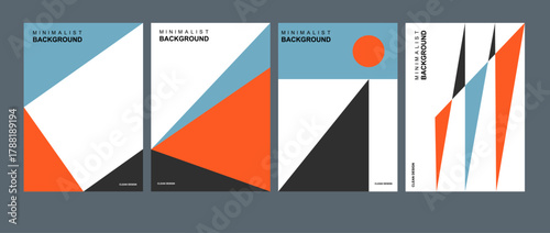 Geometric minimalism and abstraction. Minimalistic abstract geometric design for flyers, posters, brochure covers, backgrounds, wallpapers, typography or other printed products. Vector illustration