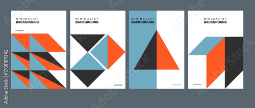 Geometric minimalism and abstraction. Minimalistic abstract geometric design for flyers, posters, brochure covers, backgrounds, wallpapers, typography or other printed products. Vector illustration