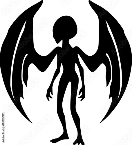 Alien silhouette design for sci-fi and space theme artwork