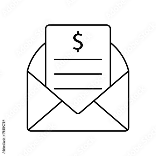 Email icon outline editable stroke line drawing eps.