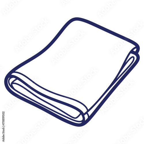 Folded Newspaper Illustration with Dark Blue Outline for Information and News Media Concepts Ready to Read and Use Daily