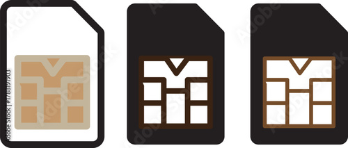 sim card icon thin flat outline style vector sign. mobile, phone, cellular, network, communication, technology, design, graphic, symbol, symbol.