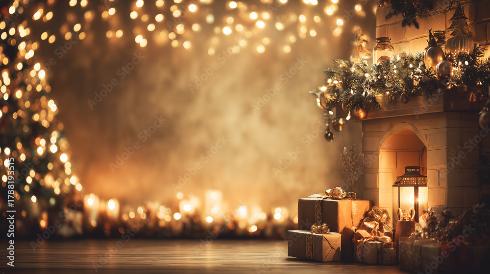 Obraz premium Christmas card with free space for your decoration