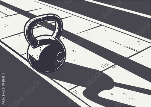 Kettlebell on Gym Floor