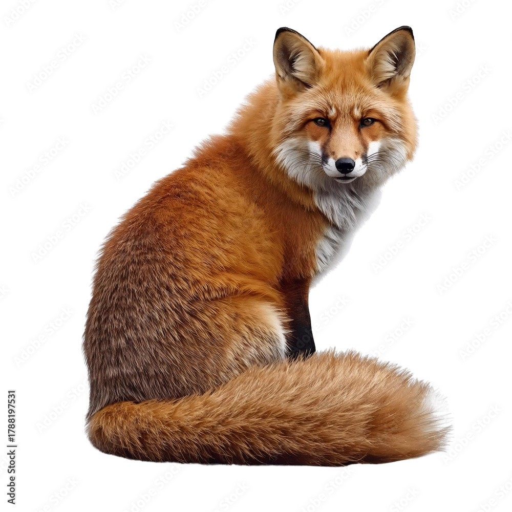 Fototapeta premium red fox isolated on transparent background