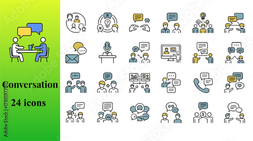 Simple Flat Icons Representing Approval Decline and Notification for Modern UI and Web Interfaces
