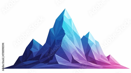 Abstract crystal mountain vector illustration symbolizing purity, nature, and adventure with polygonal shapes.