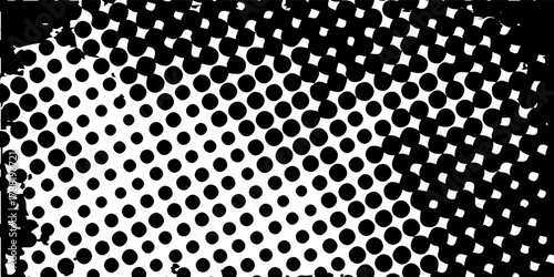 Abstract Black and White Halftone Dots Fade Grunge Background. futuristic technology concept