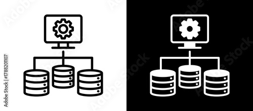 Database Management whiteblack icon