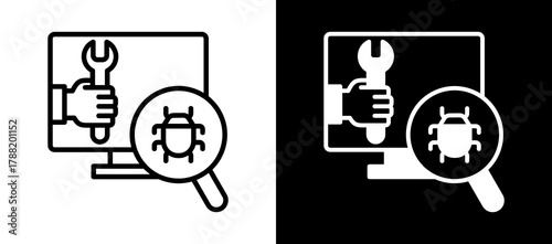 Debugging Tools whiteblack icon