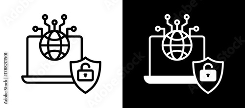 Network Security whiteblack icon