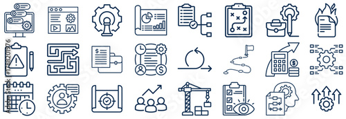 Business Strategy and Project Management Icons