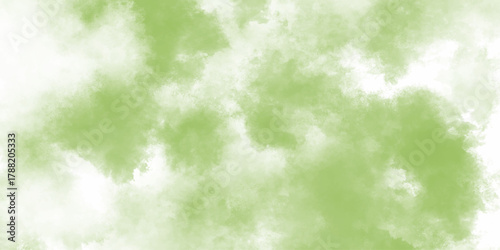 Light Green Water Color Texture Background. Abstract watercolor clouds pattern in green tones. Spring background with place for text.	