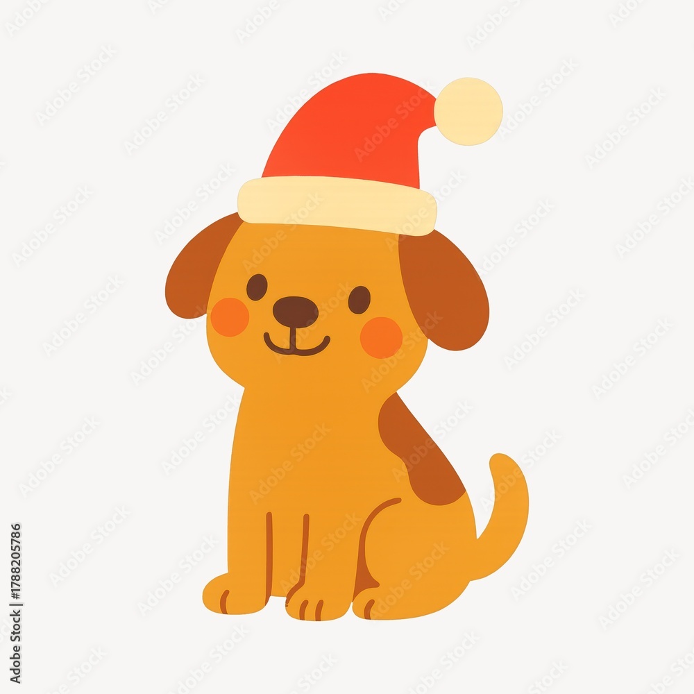Fototapeta premium Cute festive dog illustration