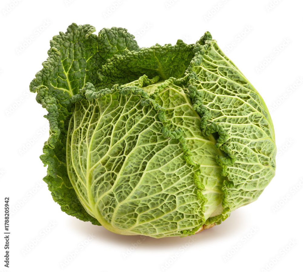 Fototapeta premium savoy cabbage path isolated on white
