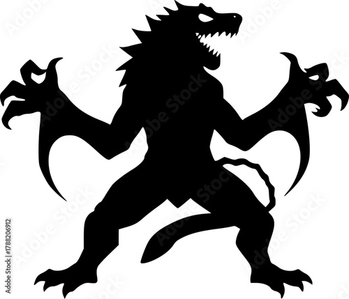 Creepy monster silhouette design for haunted and mysterious background