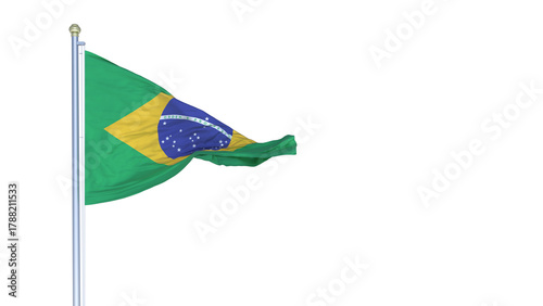 A bandeira da República Federativa do Brasil - Ilustração 3D
