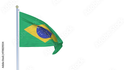 A bandeira da República Federativa do Brasil - Ilustração 3D