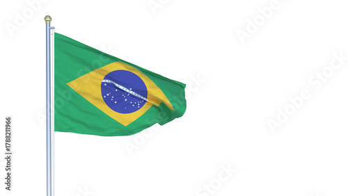 A bandeira da República Federativa do Brasil - Ilustração 3D