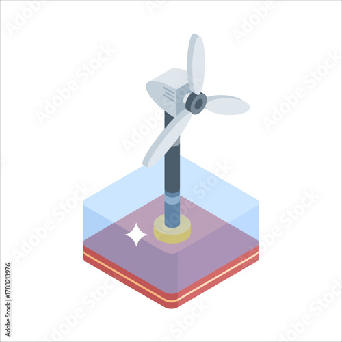 Get this amazing icon of wind turbine in modern design style