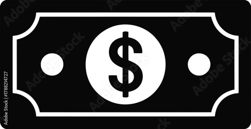 Dollar banknote icon for financial concept, business, economy and payment symbol