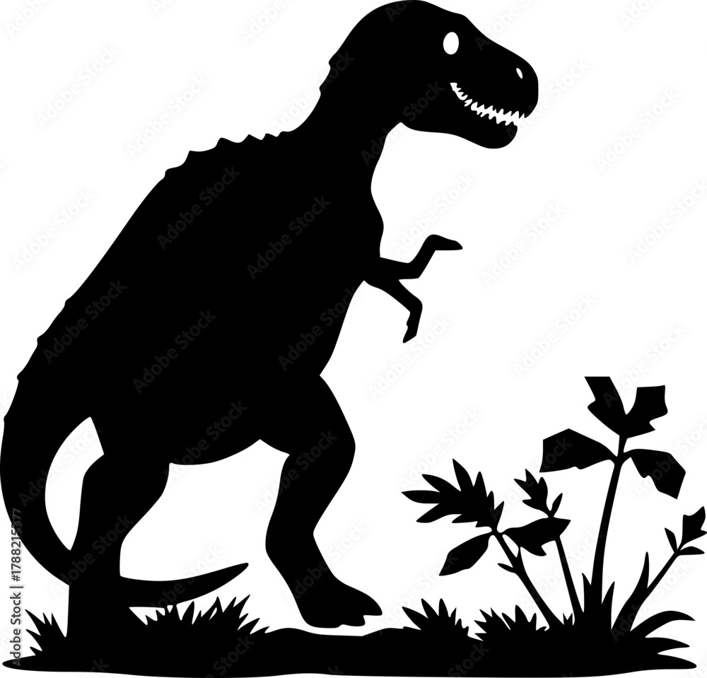 Obraz premium Dinosaur silhouette design for prehistoric and Jurassic themed artwork