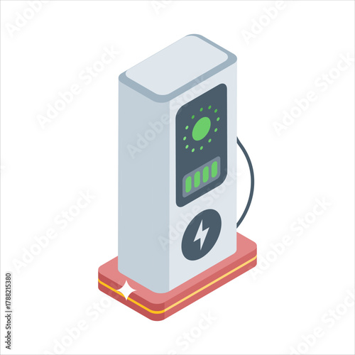 Get your hands on this amazing icon of charging station in isometric style