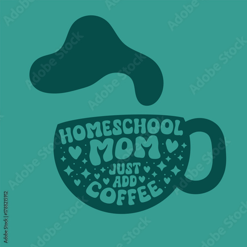 Retro groovy homeschool teacher and mom design with bold vintage typography and playful colorful vibes 6